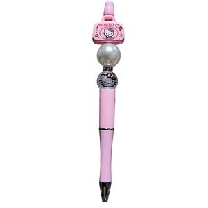 Hello Kitty Mini Bag Beaded Ballpoint Twist Pen Pink Topper